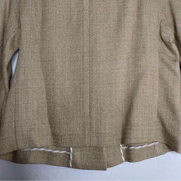 Etro Milano Tan Metallic Knit Lightweight Three Button 3/4 Sleeve IT 42 XL - Picture 9 of 11